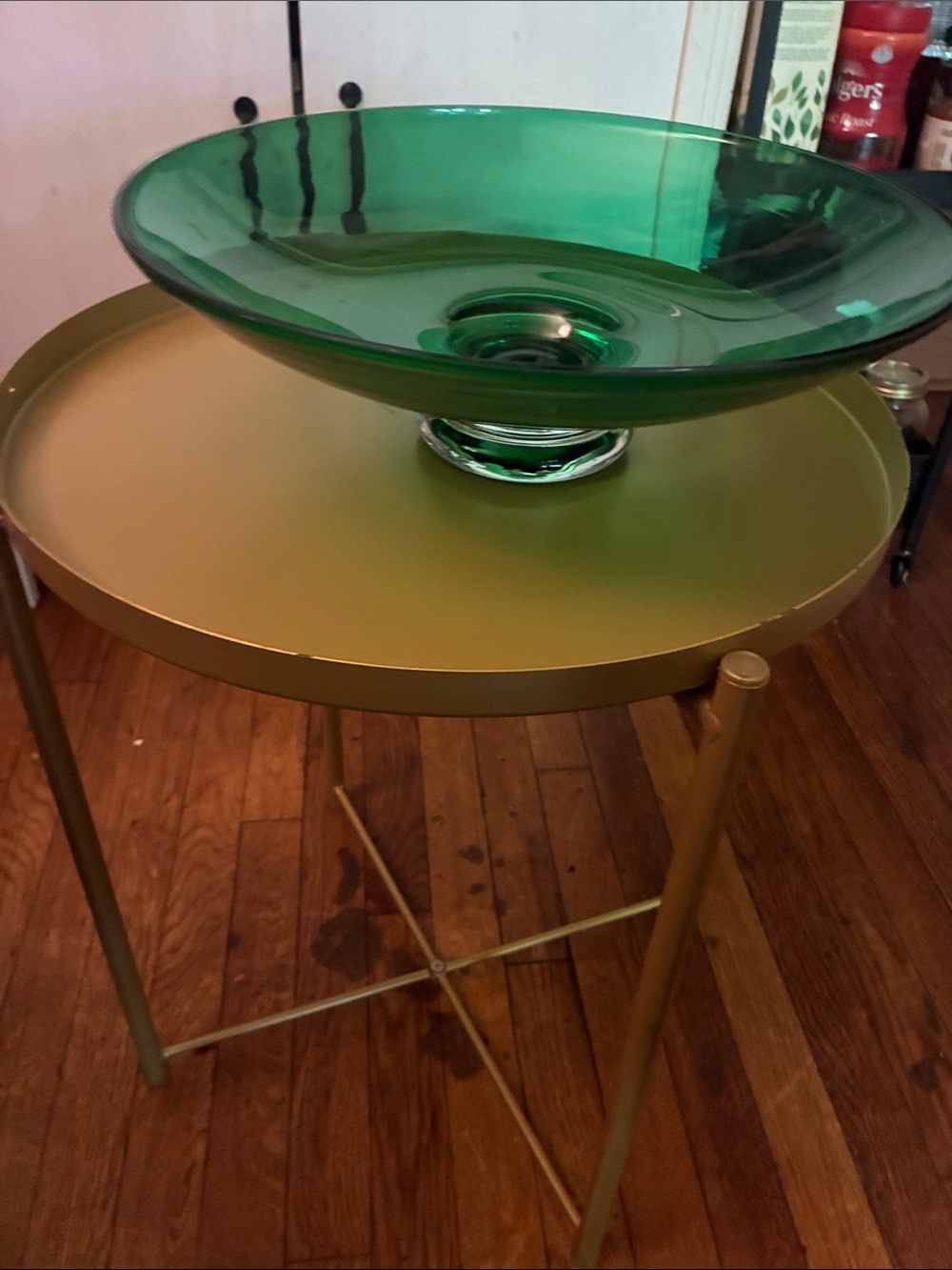 Green Glass Centerpiece Bowl